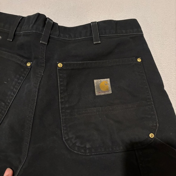 Carhartt Double Knees Pants Mens 32x32 Black Carpenter Loose Fit USA B01 BLK - Picture 7 of 8